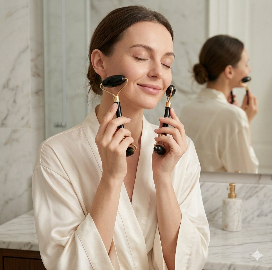 Obsidian Jade Roller Massager | Facial Skin Care Tools