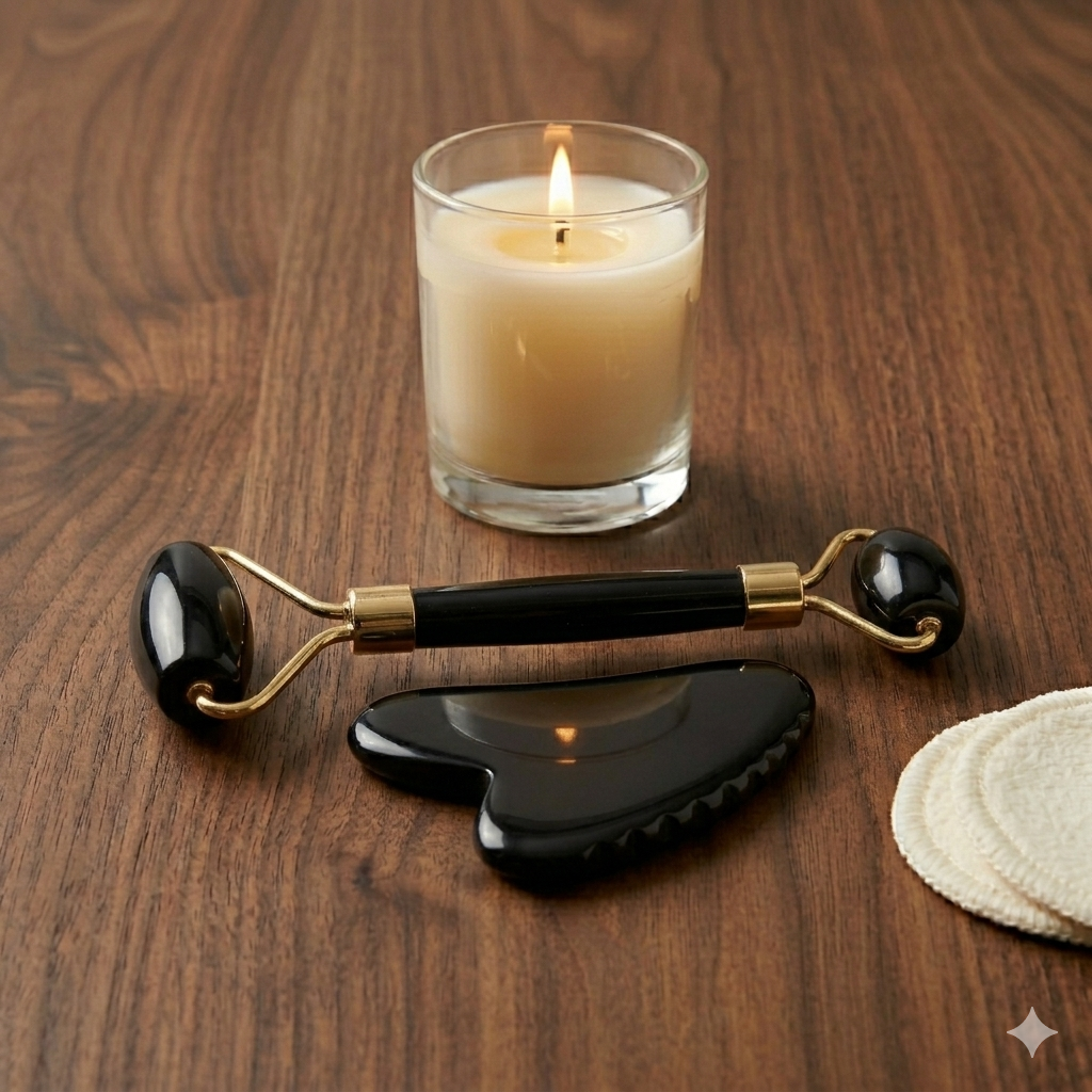 Obsidian Jade Roller Massager | Facial Skin Care Tools