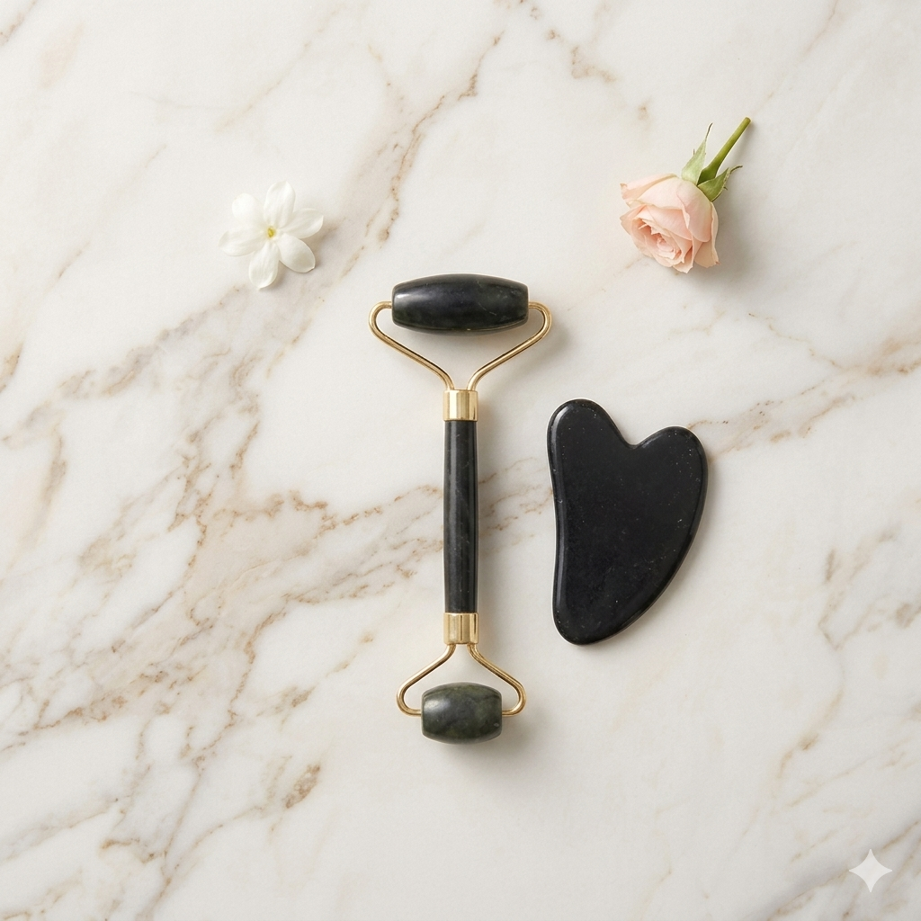 Obsidian Jade Roller Massager | Facial Skin Care Tools