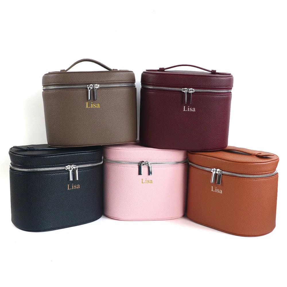 Large Capacity Leather Cosmetic Box