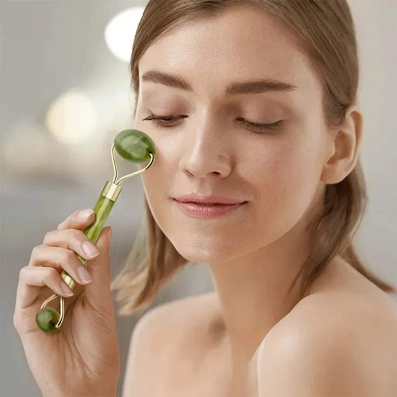 Natural Jade Roller Gua Sha Massage Set