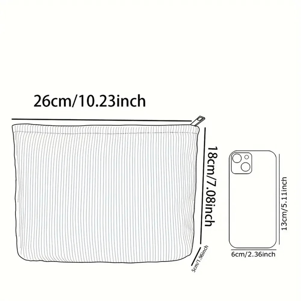 Corduroy Cosmetic Storage Bag