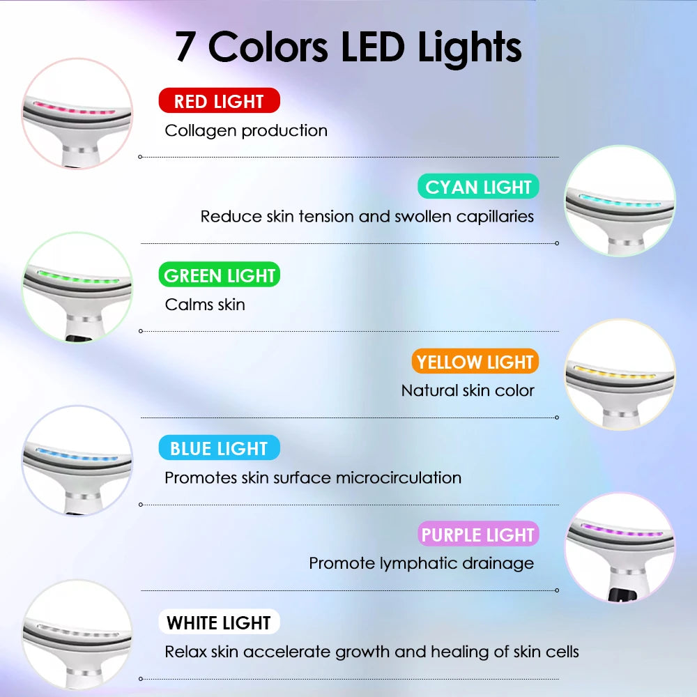 Neck Face Lifting Massager | 7 Colors LED Photon Therapy