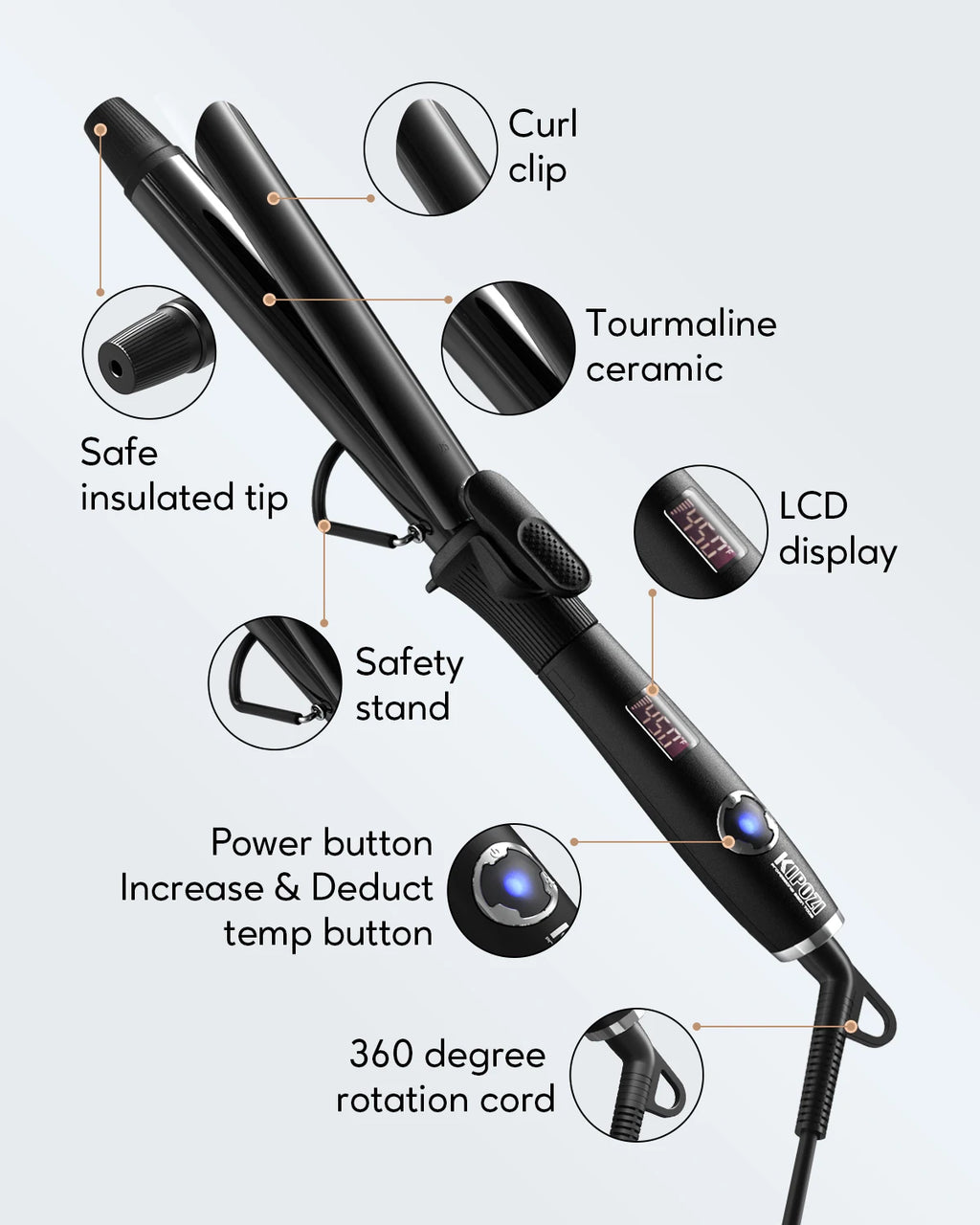 Professional Hair Curling Iron | LCD Digital Display