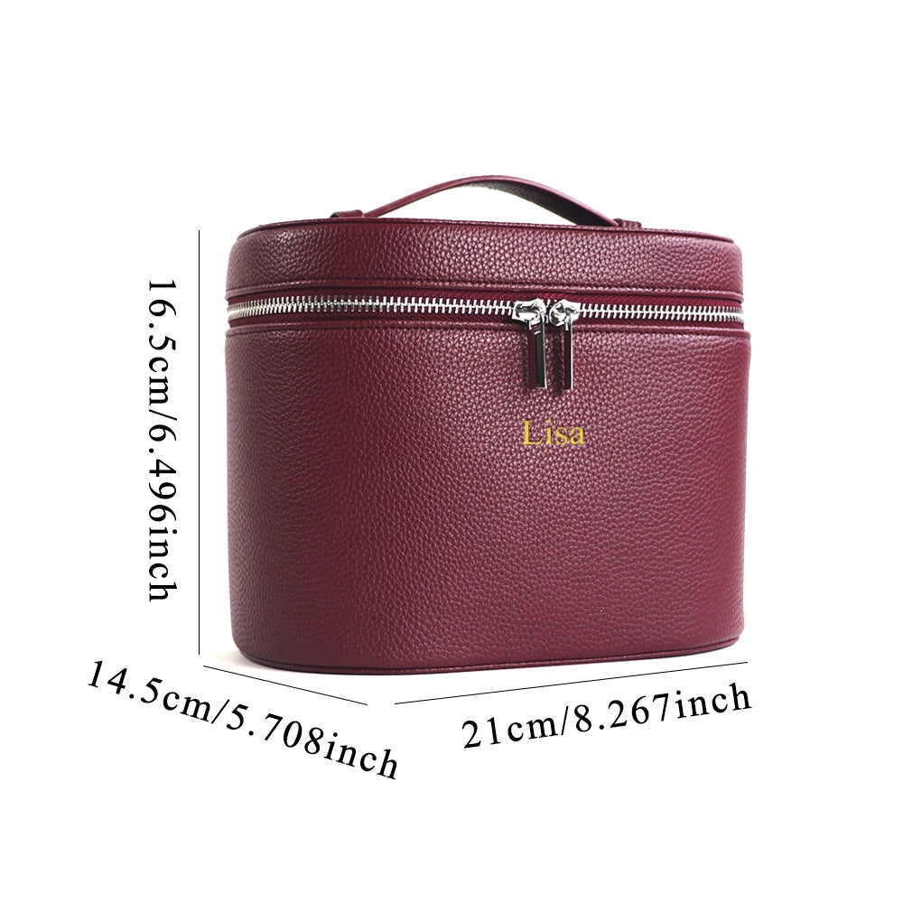 Large Capacity Leather Cosmetic Box