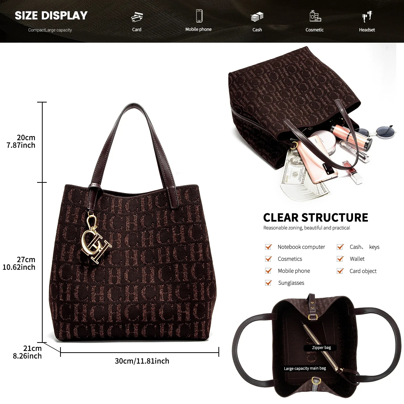 Letter Design Fashion Handbag