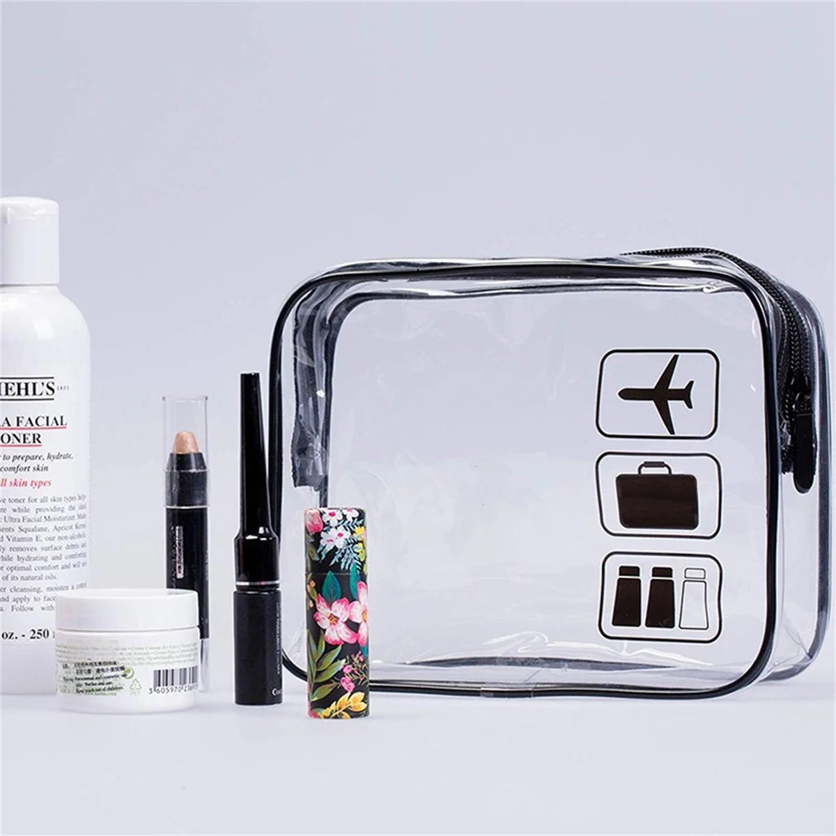 1pc Clear Toiletry TSA Approved Travel Bag Travel Carry On, Airport Aviation Accessories Compliant Bag, Quart Size Women's and M