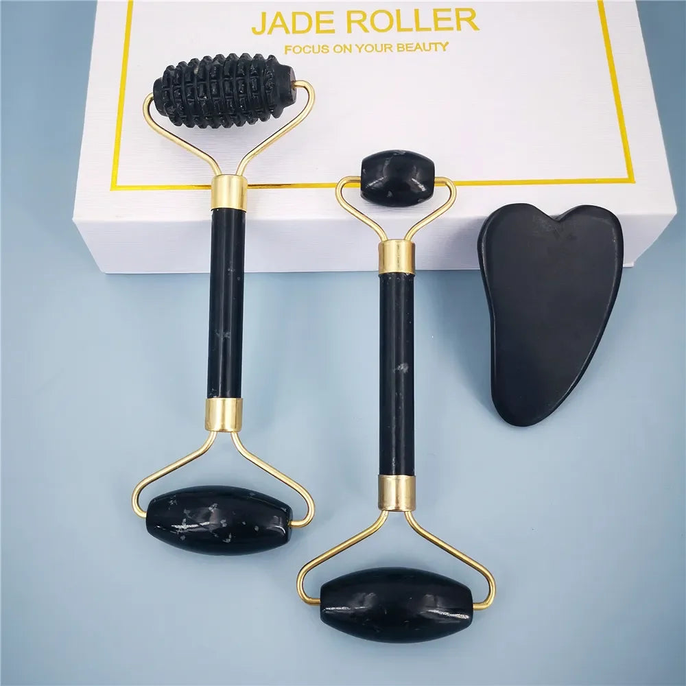 Obsidian Jade Roller Massager | Facial Skin Care Tools