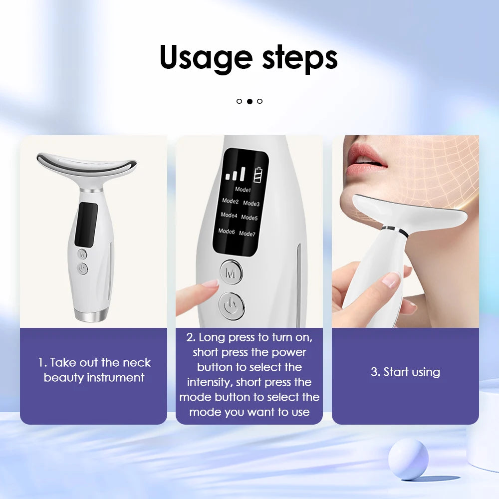 Neck Face Lifting Massager | 7 Colors LED Photon Therapy